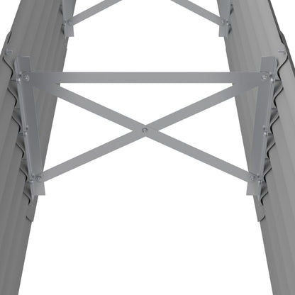 vidaXL Garden Raised Bed | Grey | Powder-coated steel | Large | Durable