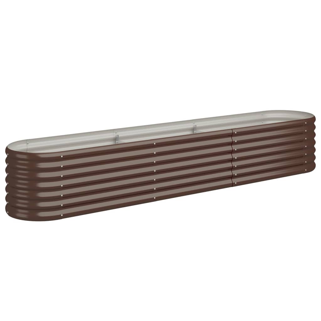 vidaXL Garden Raised Bed | Brown | Powder-coated steel | Large | Durable