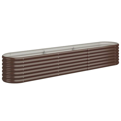 vidaXL Garden Raised Bed | Brown | Powder-coated steel | Large | Durable
