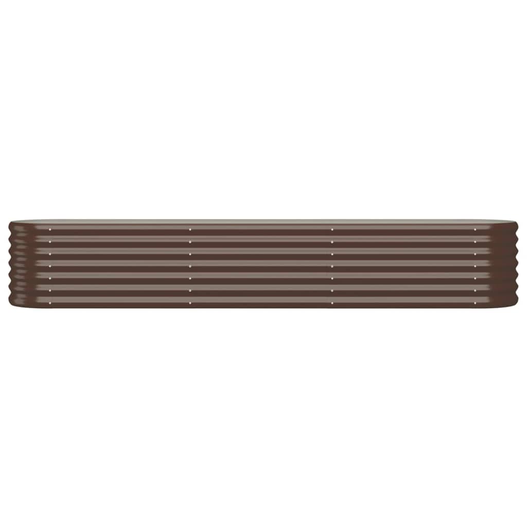 vidaXL Garden Raised Bed | Brown | Powder-coated steel | Large | Durable
