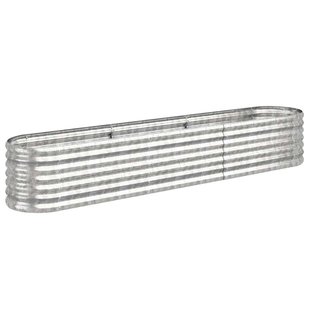 vidaXL Garden Raised Bed Galvanised Steel 224x40x36 cm Silver