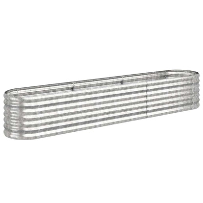 vidaXL Garden Raised Bed Galvanised Steel 224x40x36 cm Silver