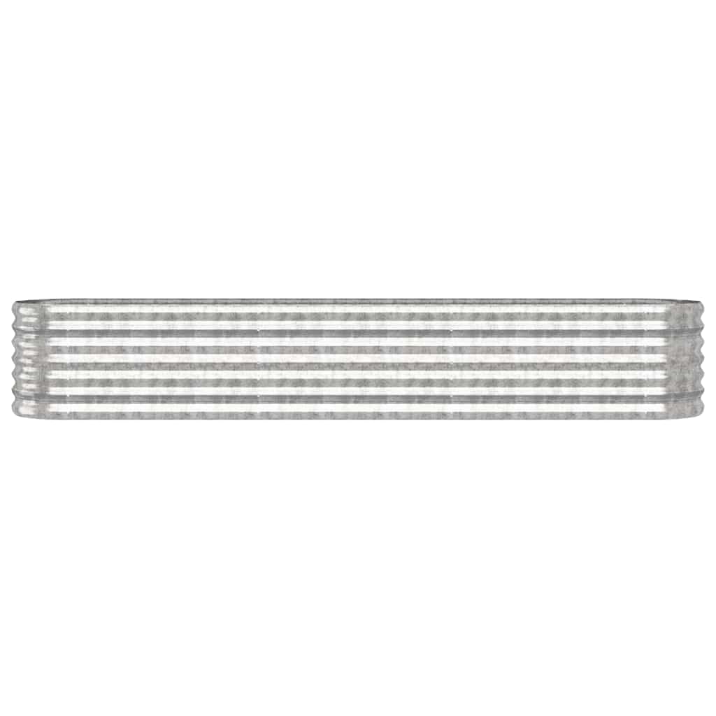 vidaXL Garden Raised Bed Galvanised Steel 224x40x36 cm Silver
