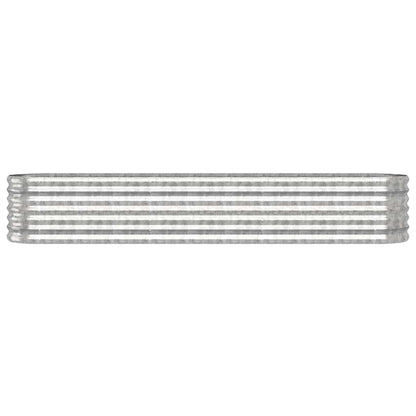 vidaXL Garden Raised Bed Galvanised Steel 224x40x36 cm Silver