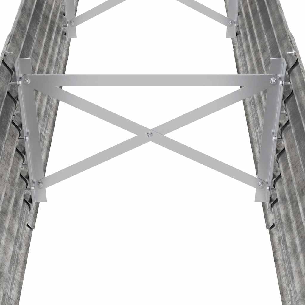 vidaXL Garden Raised Bed Galvanised Steel 224x40x36 cm Silver