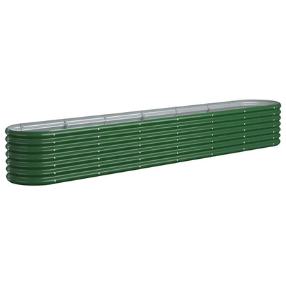vidaXL Garden Raised Bed | Green | Powder-coated steel | Large | Durable