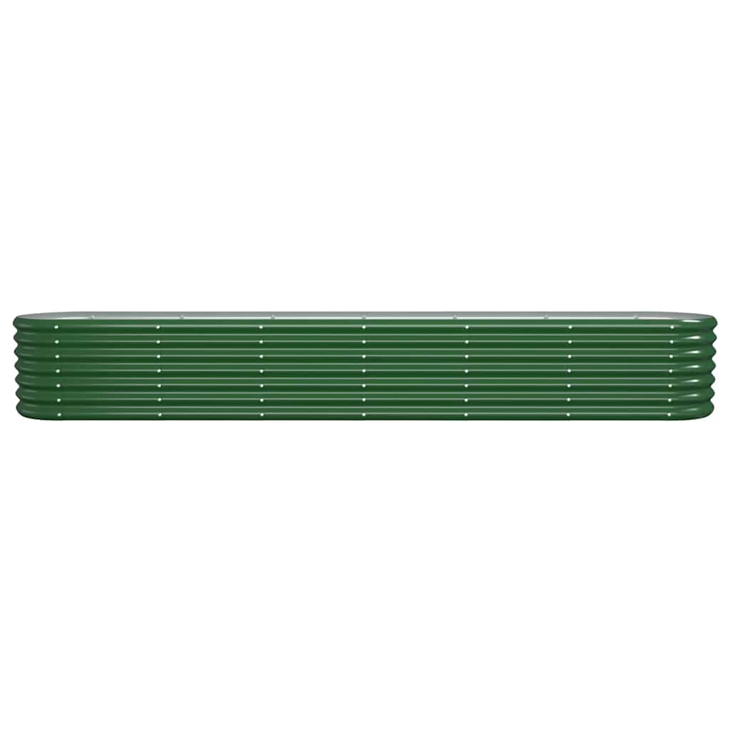 vidaXL Garden Raised Bed | Green | Powder-coated steel | Large | Durable