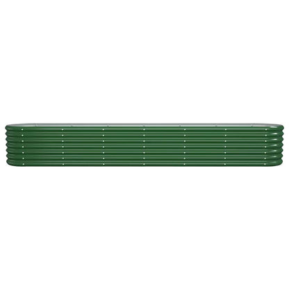 vidaXL Garden Raised Bed | Green | Powder-coated steel | Large | Durable