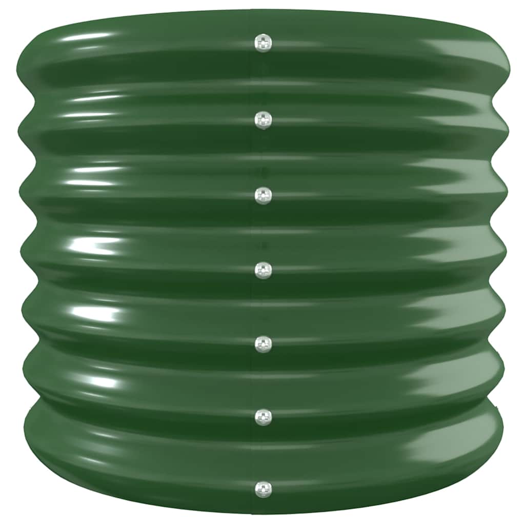 vidaXL Garden Raised Bed | Green | Powder-coated steel | Large | Durable