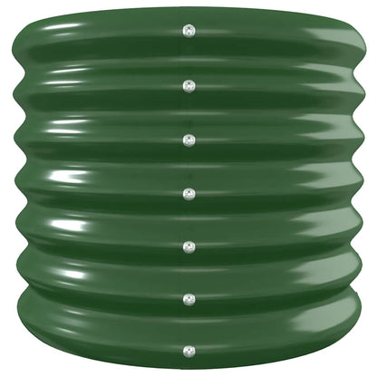 vidaXL Garden Raised Bed | Green | Powder-coated steel | Large | Durable
