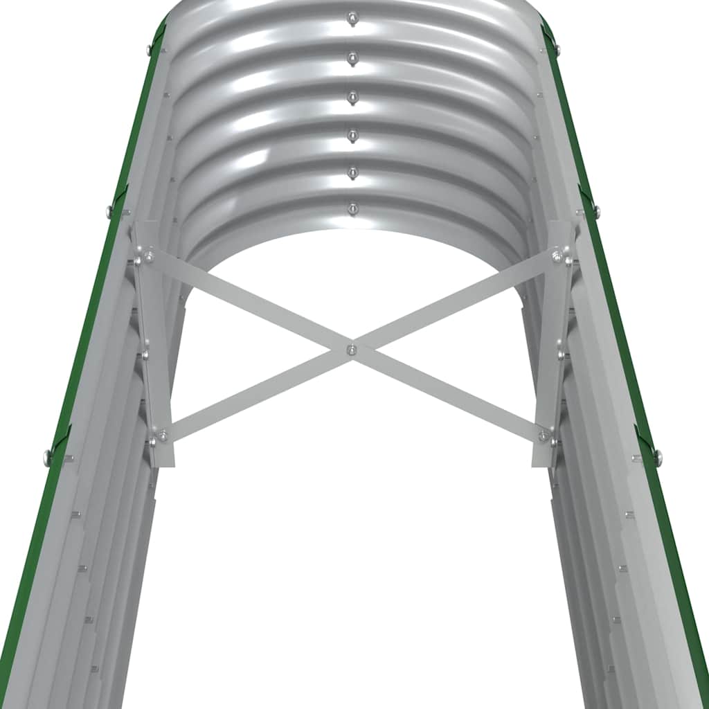vidaXL Garden Raised Bed | Green | Powder-coated steel | Large | Durable
