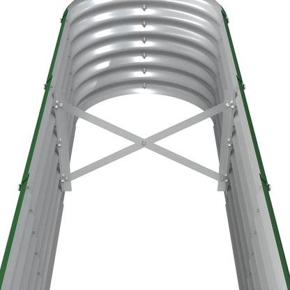 vidaXL Garden Raised Bed | Green | Powder-coated steel | Large | Durable