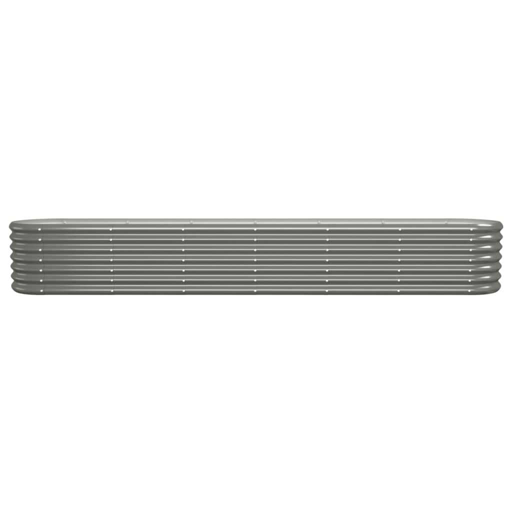 vidaXL Garden Raised Bed Galvanised Steel 260x40x36 cm Grey