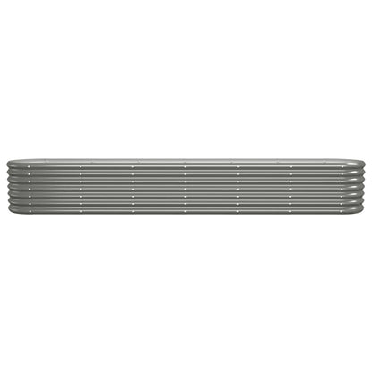 vidaXL Garden Raised Bed Galvanised Steel 260x40x36 cm Grey
