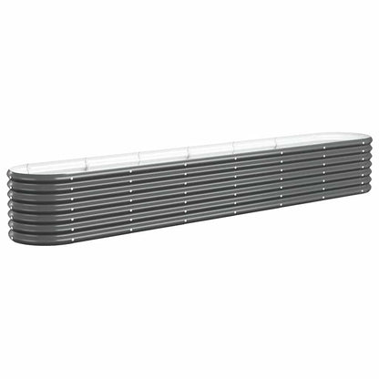 vidaXL Garden Raised Bed Galvanised Steel 260x40x36 cm Anthracite