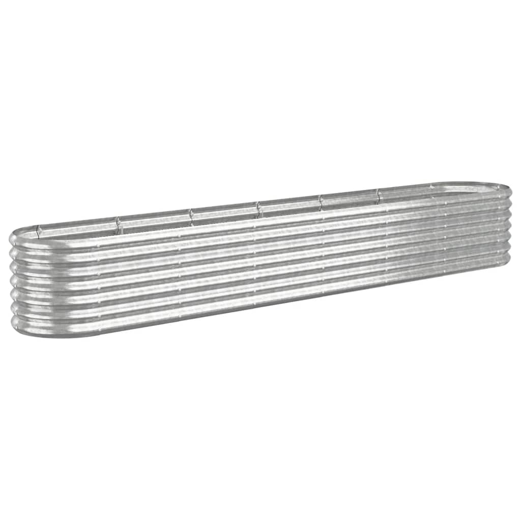 vidaXL Garden Raised Bed Galvanised Steel 260x40x36 cm Silver