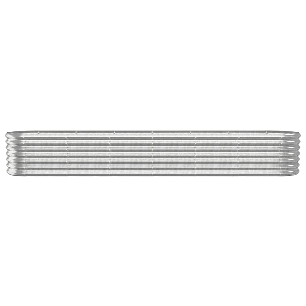 vidaXL Garden Raised Bed Galvanised Steel 260x40x36 cm Silver
