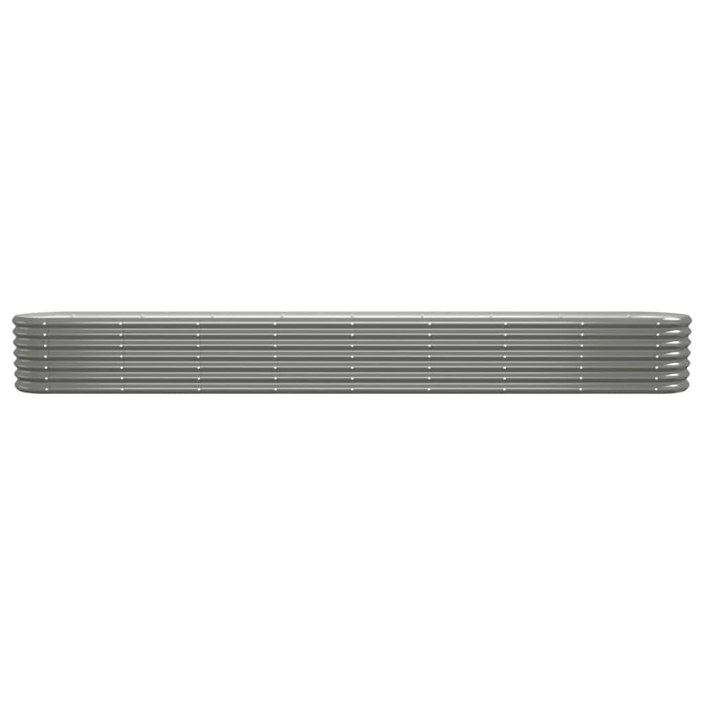 vidaXL Garden Raised Bed Galvanised Steel 332x40x36 cm Grey