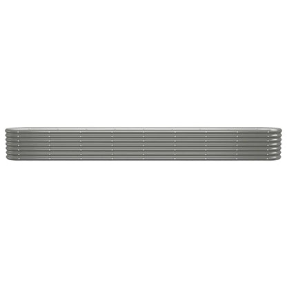vidaXL Garden Raised Bed Galvanised Steel 332x40x36 cm Grey