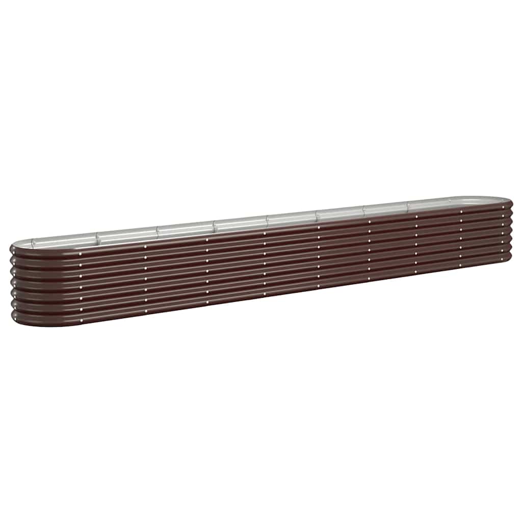 vidaXL Garden Raised Bed Galvanised Steel 332x40x36 cm Brown
