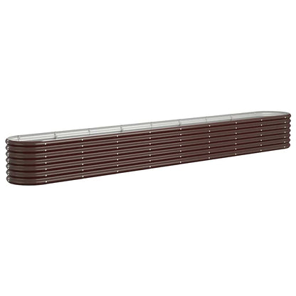 vidaXL Garden Raised Bed Galvanised Steel 332x40x36 cm Brown
