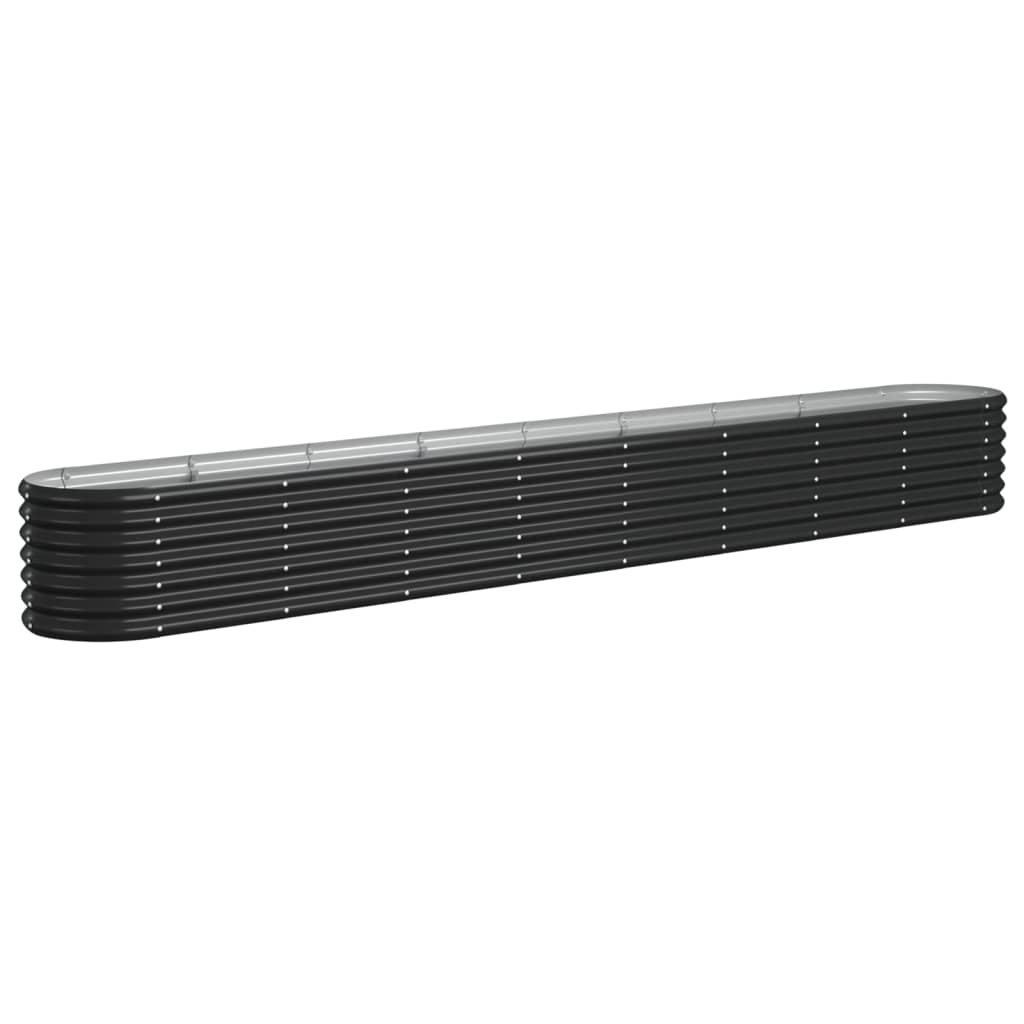 vidaXL Garden Raised Bed Galvanised Steel 332x40x36 cm Anthracite