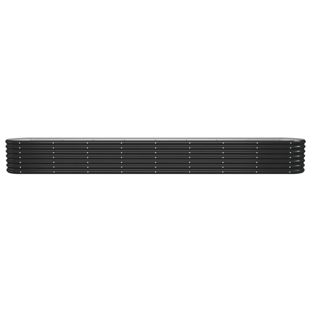 vidaXL Garden Raised Bed Galvanised Steel 332x40x36 cm Anthracite