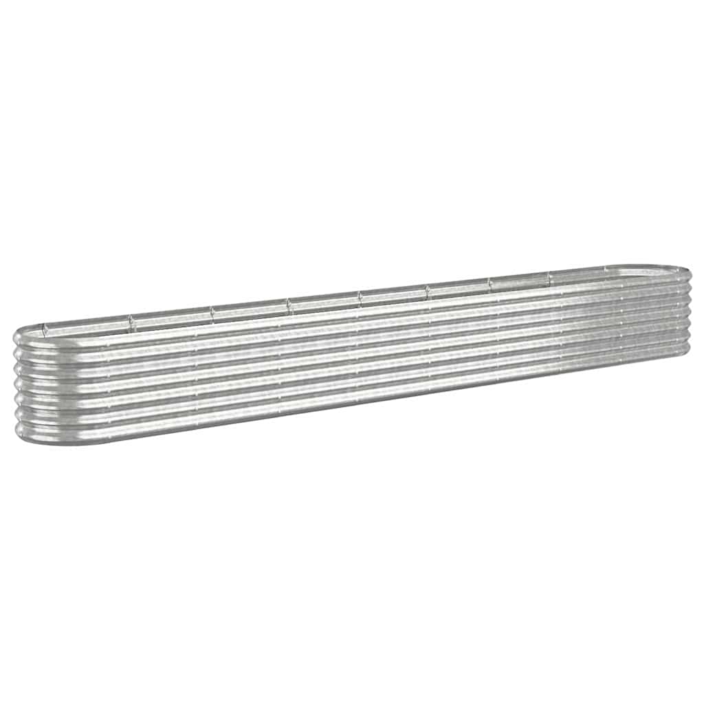 vidaXL Garden Raised Bed | Silver | Powder-coated steel | Large |  Durable