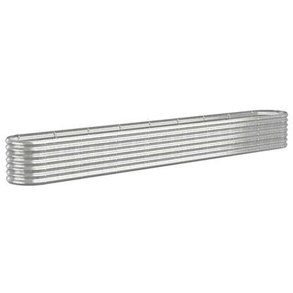 vidaXL Garden Raised Bed | Silver | Powder-coated steel | Large |  Durable