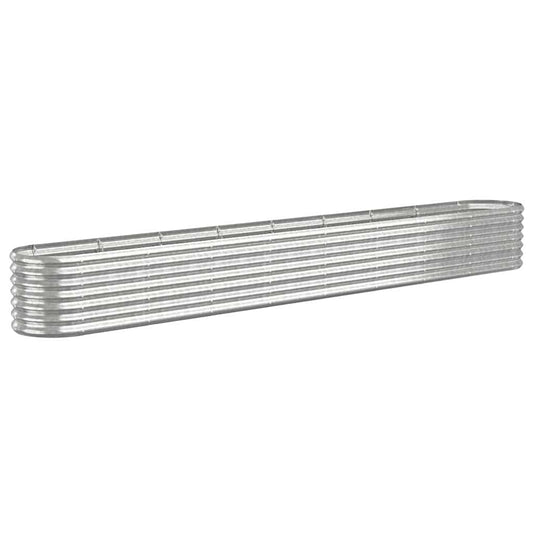 vidaXL Garden Raised Bed Galvanised Steel 332x40x36 cm Silver