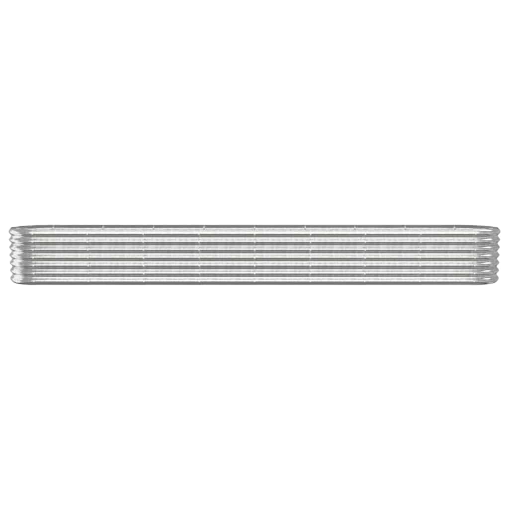 vidaXL Garden Raised Bed | Silver | Powder-coated steel | Large |  Durable