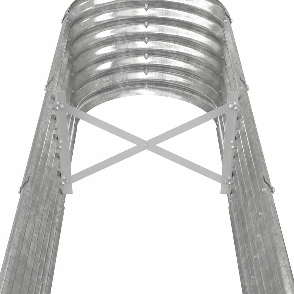 vidaXL Garden Raised Bed | Silver | Powder-coated steel | Large |  Durable