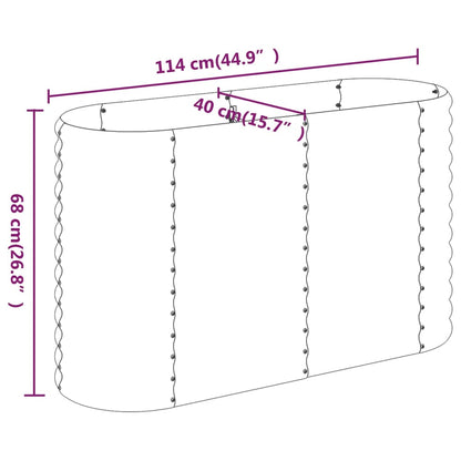 vidaXL Garden Raised Bed Galvanised Steel 114x40x68 cm Green