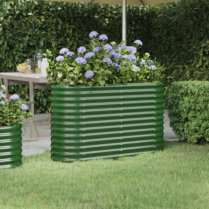 vidaXL Garden Raised Bed Galvanised Steel 114x40x68 cm Green