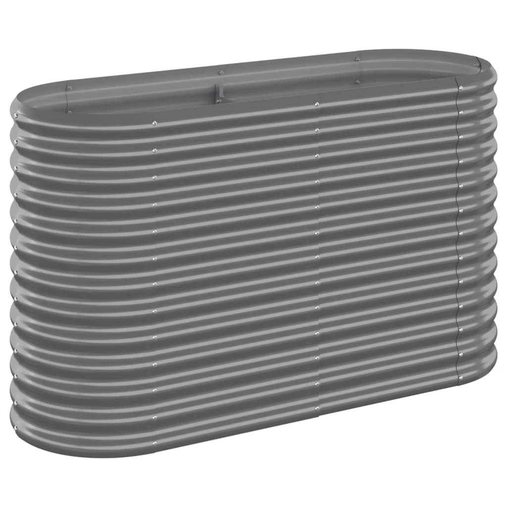 vidaXL Garden Raised Bed Galvanised Steel 114x40x68 cm Grey