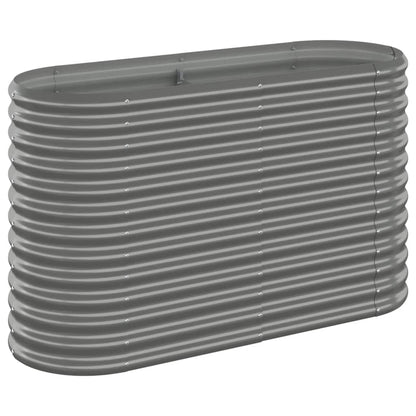 vidaXL Garden Raised Bed Galvanised Steel 114x40x68 cm Grey