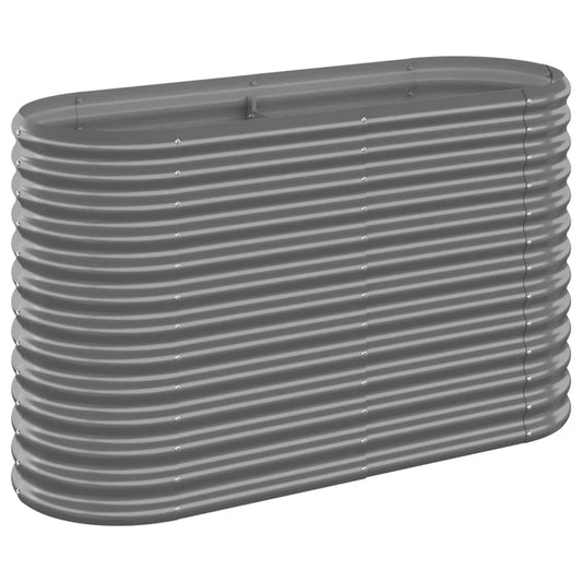 vidaXL Garden Raised Bed Galvanised Steel 114x40x68 cm Grey