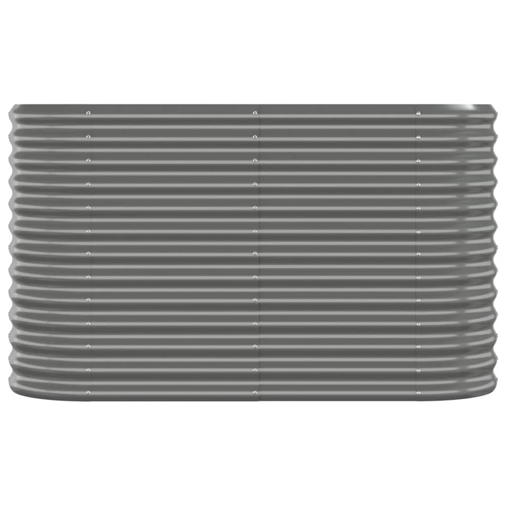 vidaXL Garden Raised Bed Galvanised Steel 114x40x68 cm Grey