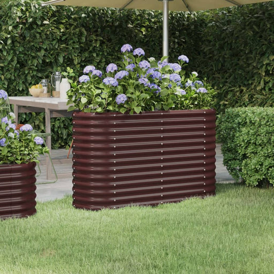 vidaXL Garden Raised Bed Galvanised Steel 114x40x68 cm Brown