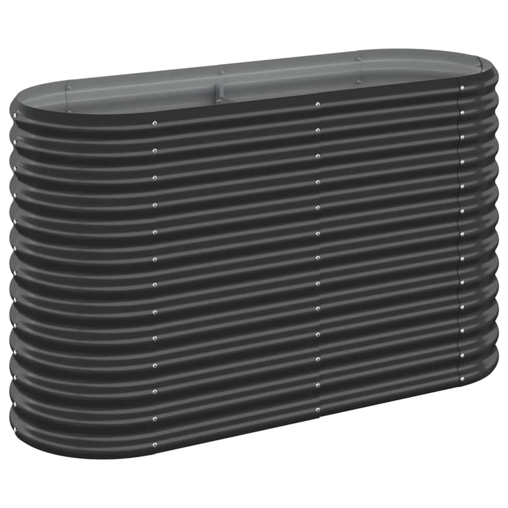 vidaXL Garden Raised Bed Galvanised Steel 114x40x68 cm Anthracite