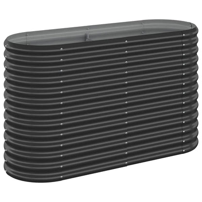 vidaXL Garden Raised Bed Galvanised Steel 114x40x68 cm Anthracite