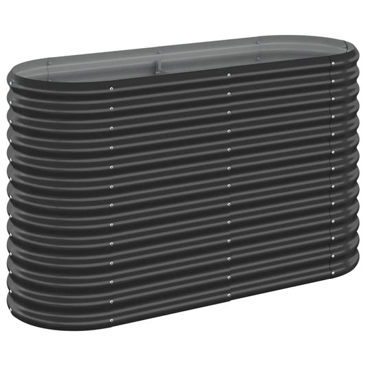 vidaXL Garden Raised Bed Galvanised Steel 114x40x68 cm Anthracite