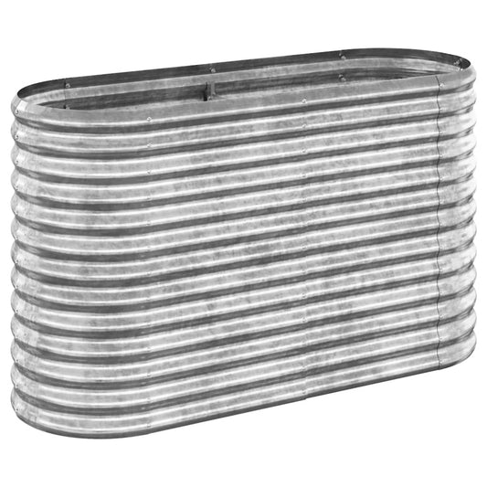 vidaXL Garden Raised Bed Galvanised Steel 114x40x68 cm Silver