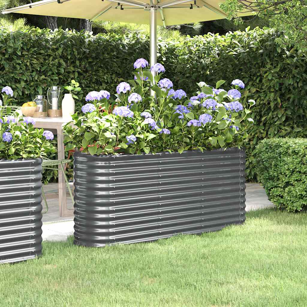 vidaXL Garden Raised Bed Galvanised Steel 152x40x68 cm Anthracite