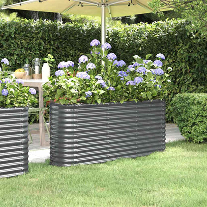 vidaXL Garden Raised Bed Galvanised Steel 152x40x68 cm Anthracite