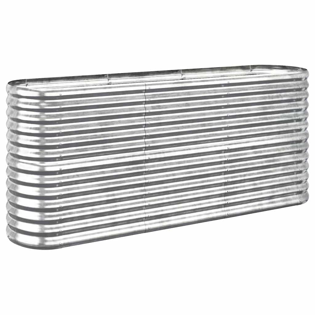 vidaXL Garden Raised Bed | Silver | Powder-coated steel | Large | Durable