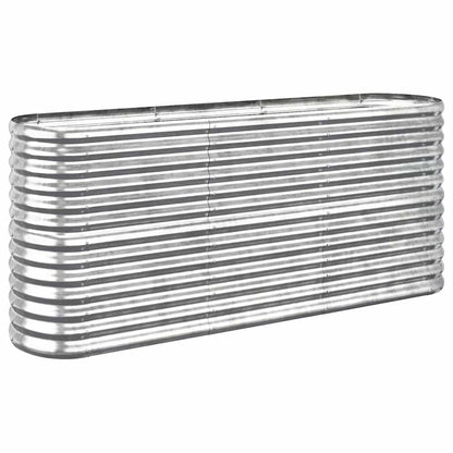 vidaXL Garden Raised Bed | Silver | Powder-coated steel | Large | Durable
