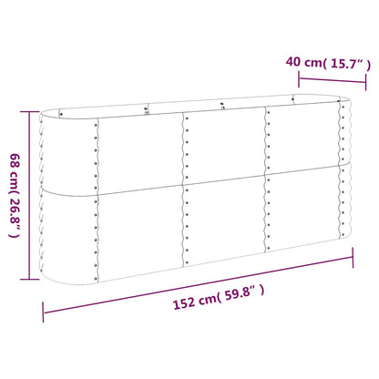 vidaXL Garden Raised Bed | Silver | Powder-coated steel | Large | Durable