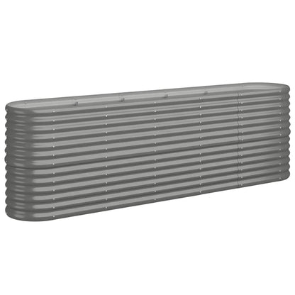 vidaXL Garden Raised Bed Galvanised Steel 224x40x68 cm Grey