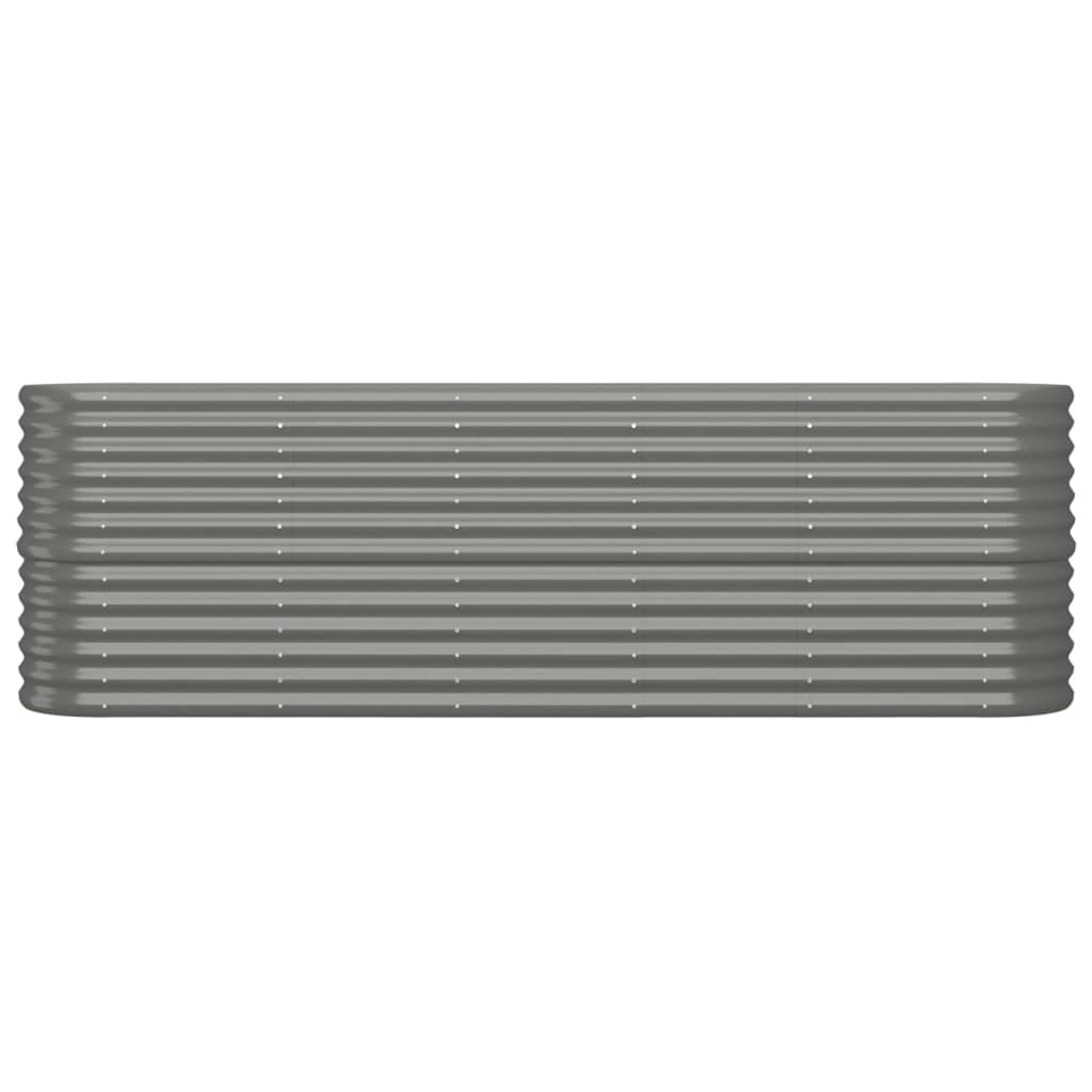 vidaXL Garden Raised Bed Galvanised Steel 224x40x68 cm Grey